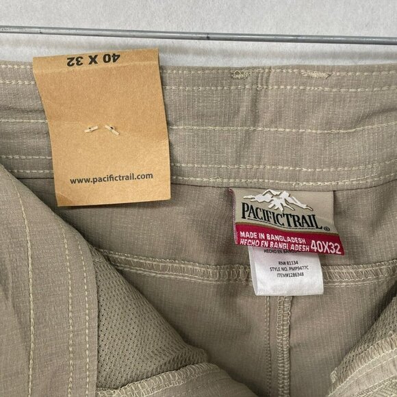 Pacific Trail Pants Mens Sz 40x32 Beige Straight Leg Mid-Rise Lightweight Pocket - Picture 10 of 11